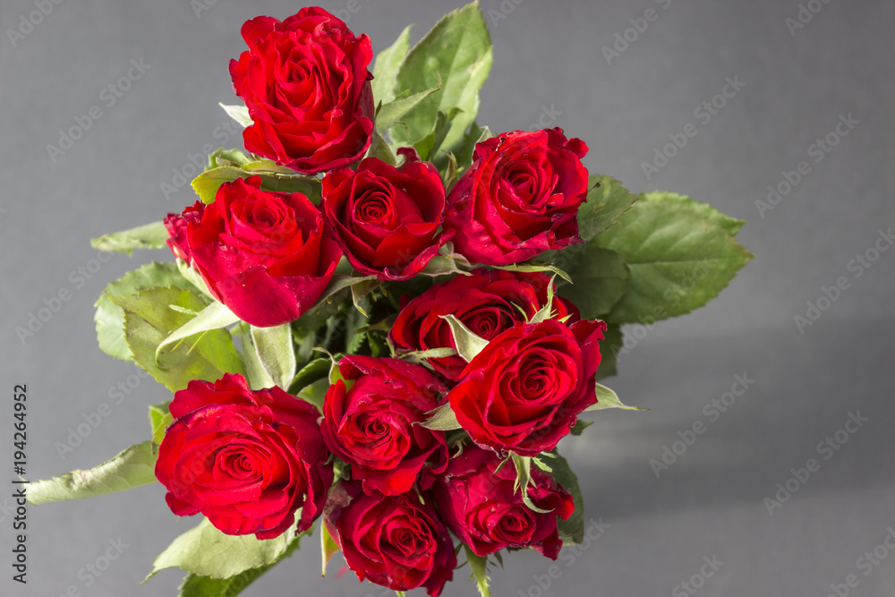 Naklejka premium Bukiet czerwonych róż