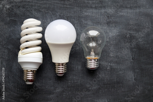 Εκτύπωση καμβά Selection of light bulbs background
