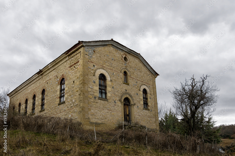 Old orthodox church in Vrontero village, Prespes lakes region, Florina, Greece 