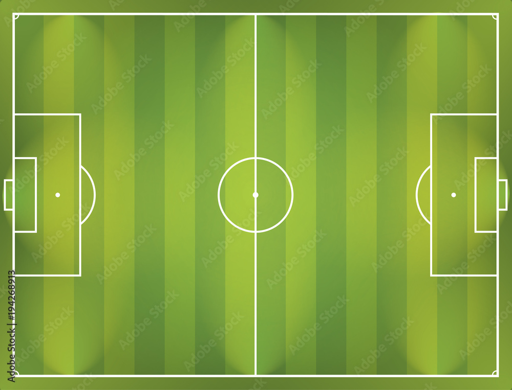 Naklejka premium TERRAIN DE FOOT RÉALISTE À L'ÉCHELLE