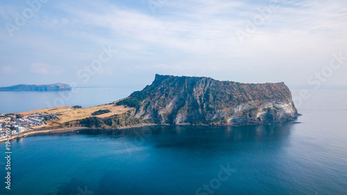 Sunrise of Jeju Do City at Seongsan Ilchulbong , Jeju Island, South Korea.