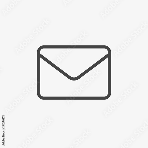 Mail vector icon Email post letter communication newsletter internet envelope send message black sign isolated on white. Flat outline thin line pictogram design for web website mobile app adapted UI