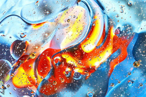 Obraz na płótnie abstract colorful background, oil drops on water w salonie