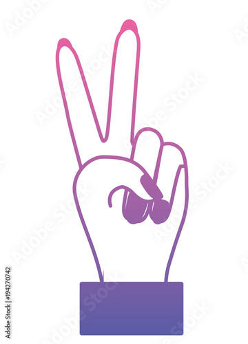 peace and love with fingers vector illustration design