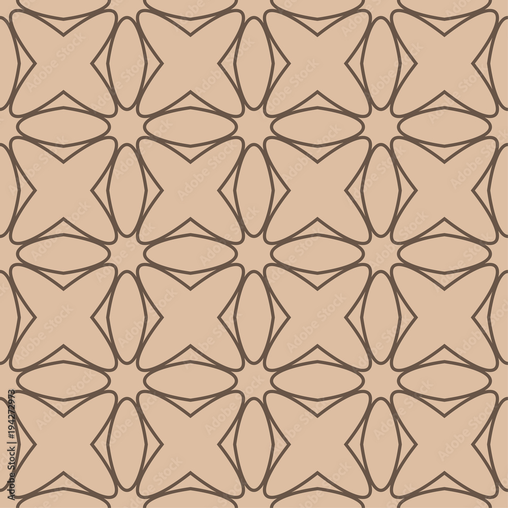 Beige and brown geometric ornament. Seamless pattern Beige and brown geometric ornament. Seamless pattern