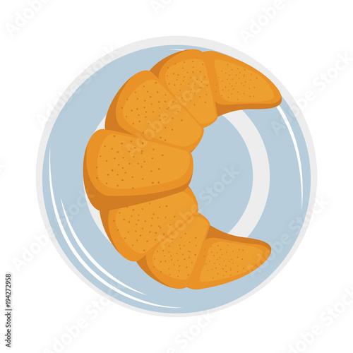 croissant icon over white background vector illustration