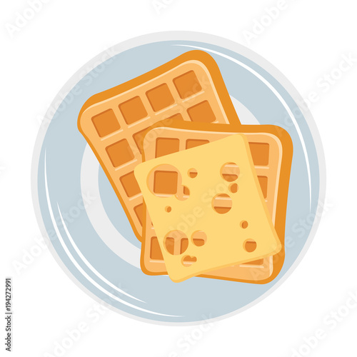 waffles icon over white background vector illustration