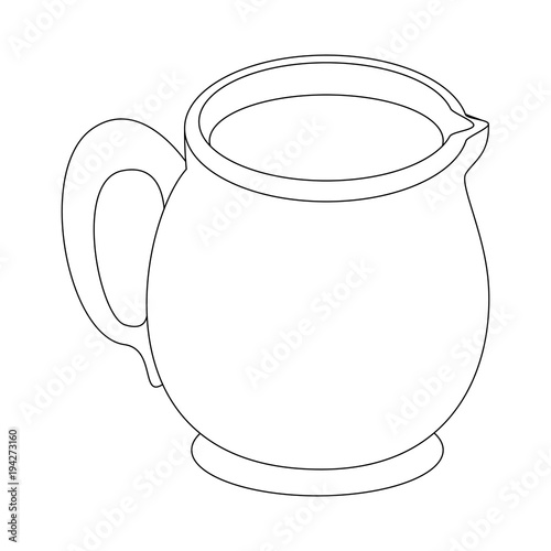 milk pitcher icon over white background vector illustration