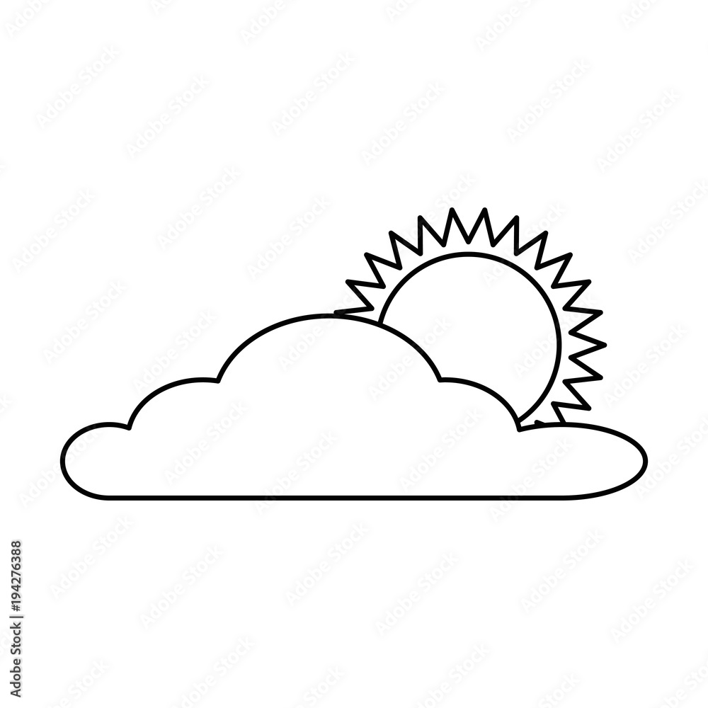 cloud sky with sun vector illustration design cloud sky with sun vector illustration design