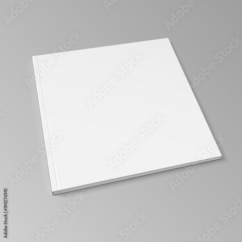 Blank Cover Of Magazine, Book, Booklet, Brochure. Illustration On Gray Background. Mock Up Template Ready For Your Design. Vector EPS10