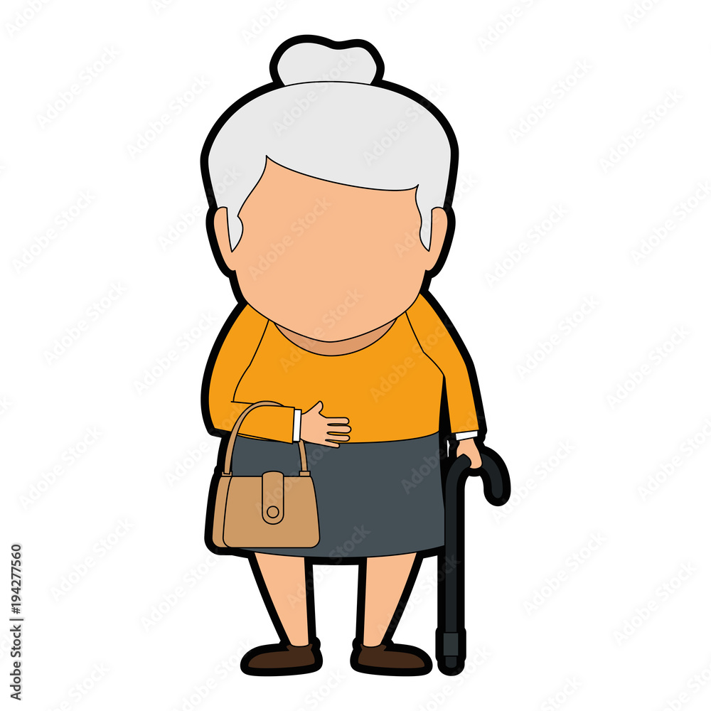cute grandmother avatar character vector illustration design