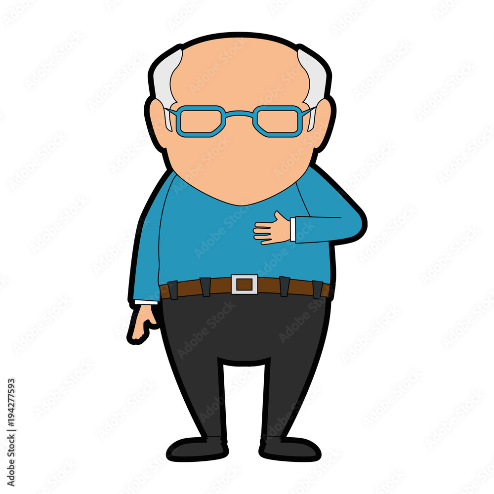 cute grandfather avatar character vector illustration design