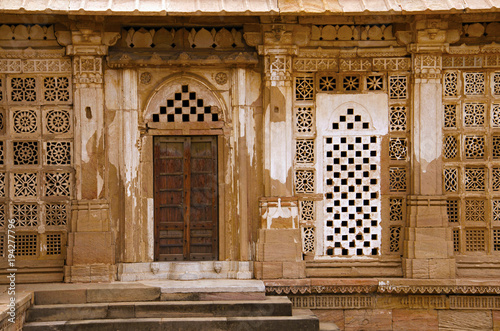 Partial view of Sarkhej Roza, mosque and tomb complex. Makarba, Ahmedabad, Gujarat photo