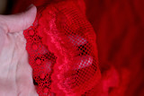 Red fabric lace with ornament