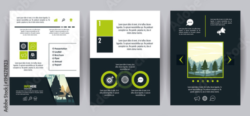Forest brochure infographic vector illustration graphic design