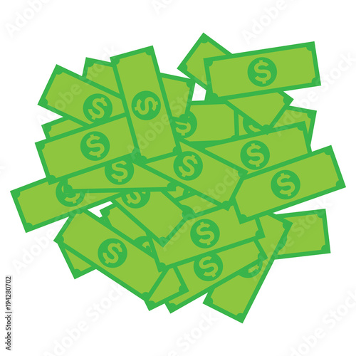 Pile of dollars vector illustration
