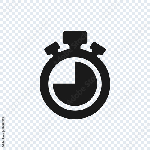 Chronometer vector icon on transparent background. Stopwatch vector icon