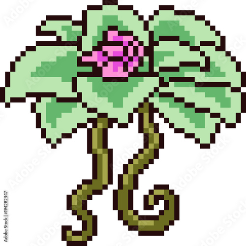 vector pixel art flower decoration © Saphatthachat