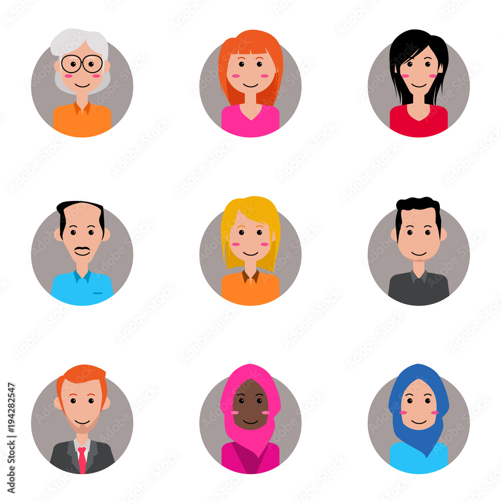 Avatar Bussiness people icons flat Avatar Bussiness people icons flat