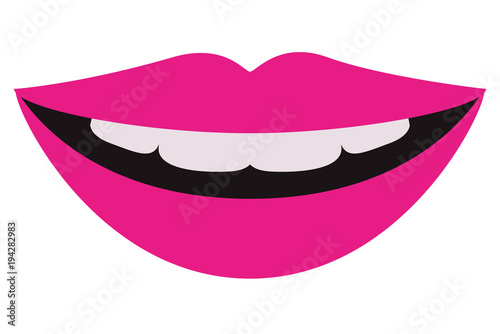 sensuality lips with teeth vector illustration design