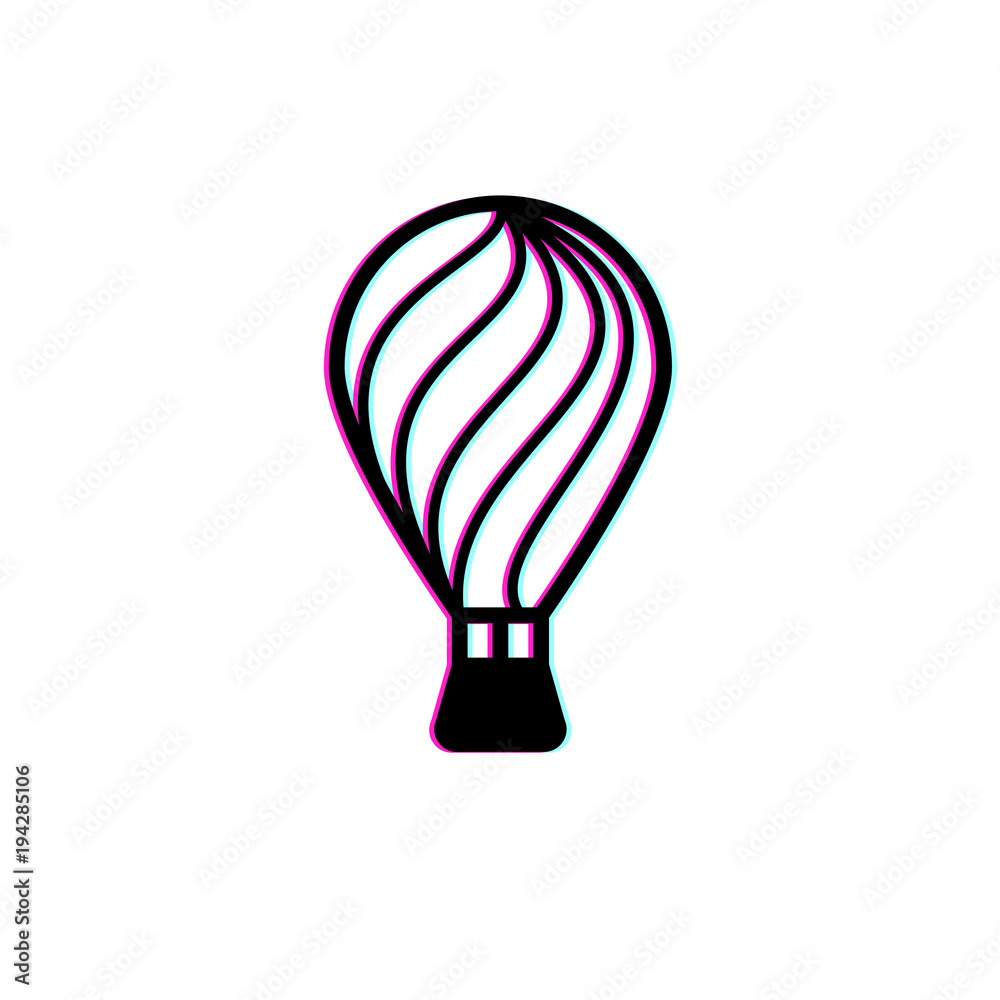 Obraz premium balloon air logo design with glitch effect on white background, balloon air design, balloon air vector