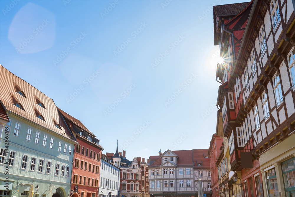 Fototapeta historic buildings quedlinburg germany