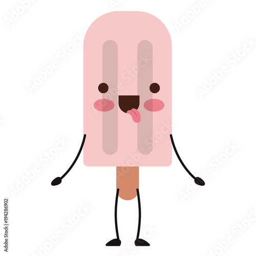 delicious ice cream palette kawaii character vector illustration design