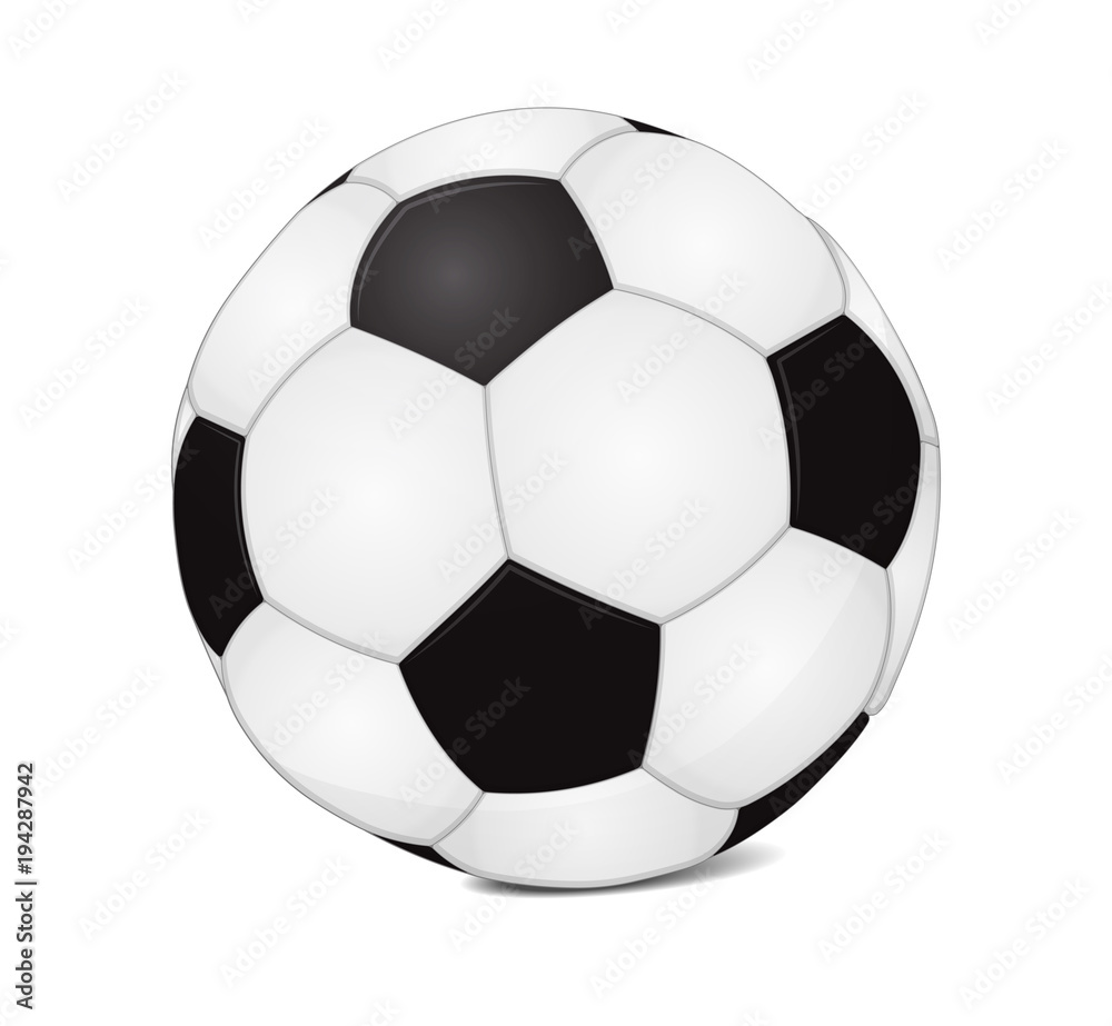 Realistic, high detail vector soccer ball with shadow. Realistic, high detail vector soccer ball with shadow.