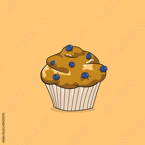 Cupcake illustration, vector muffin image