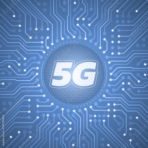 5G - 5th Generation Wireless Systems. Graphic illustration on the theme of 'Wireless Technologies / Mobile Networks'.