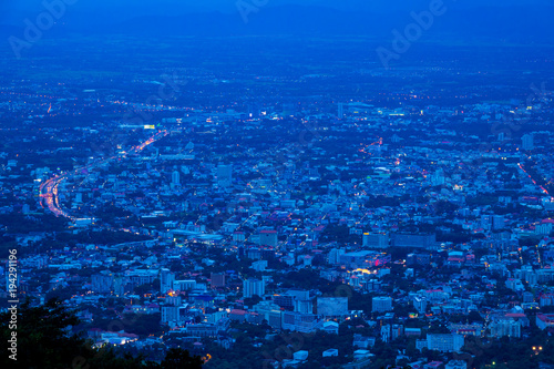 Aerial view of Chiang Mai City in Thailand