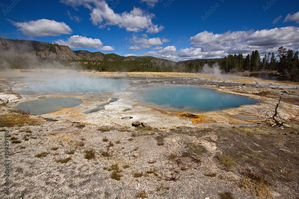 Black Diamond Pool in Biscuit Basin in Yellowstone National Park in Wyoming in the USA
Black Diamond Pool in Biscuit Basin in Yellowstone National Park in Wyoming in the USA