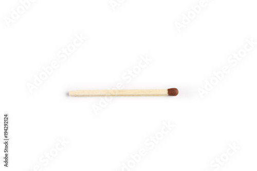 Wooden match on white background.