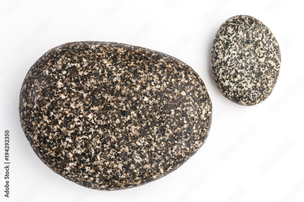 A few stones on white background. A few stones on white background.