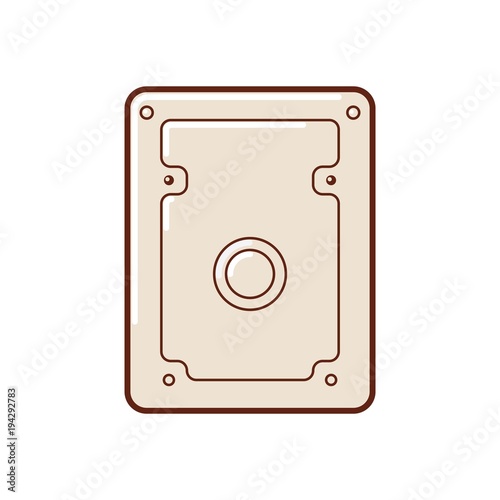 Hard disk. an illustration of a hard drive data storage.
