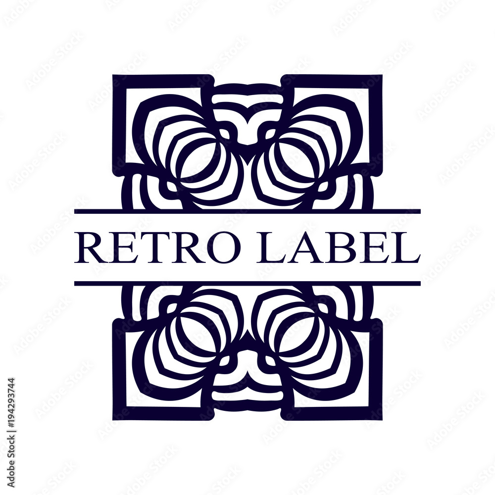 Vintage ornamental retro label. Template for design. Vector illustration