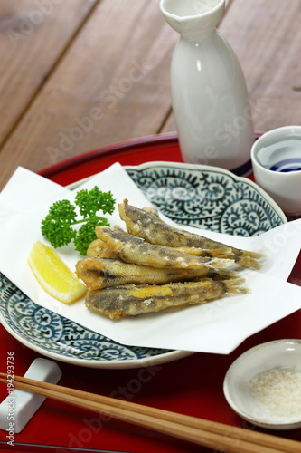 japanese fried fish dish, Mehikari No Karaage photo