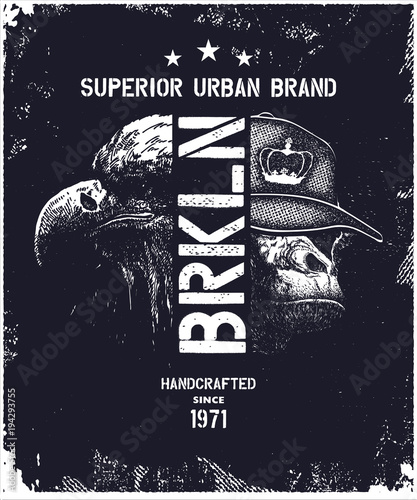 vintage urban typography vector illustration