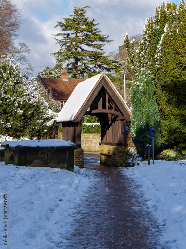 EAST GRINSTEAD, WEST SUSSEX/UK - FEBRUARY 27 : St Swithun's Church Gate in East Grinstead on February 27, 2018 photo