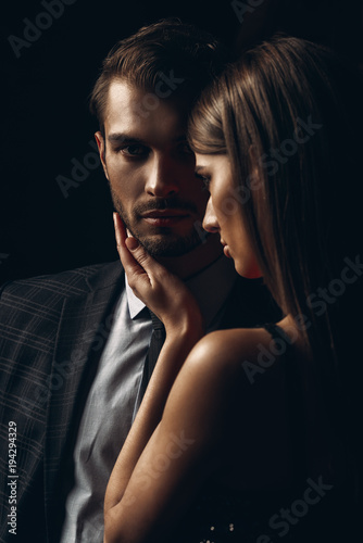 passionate couple of lovers photo