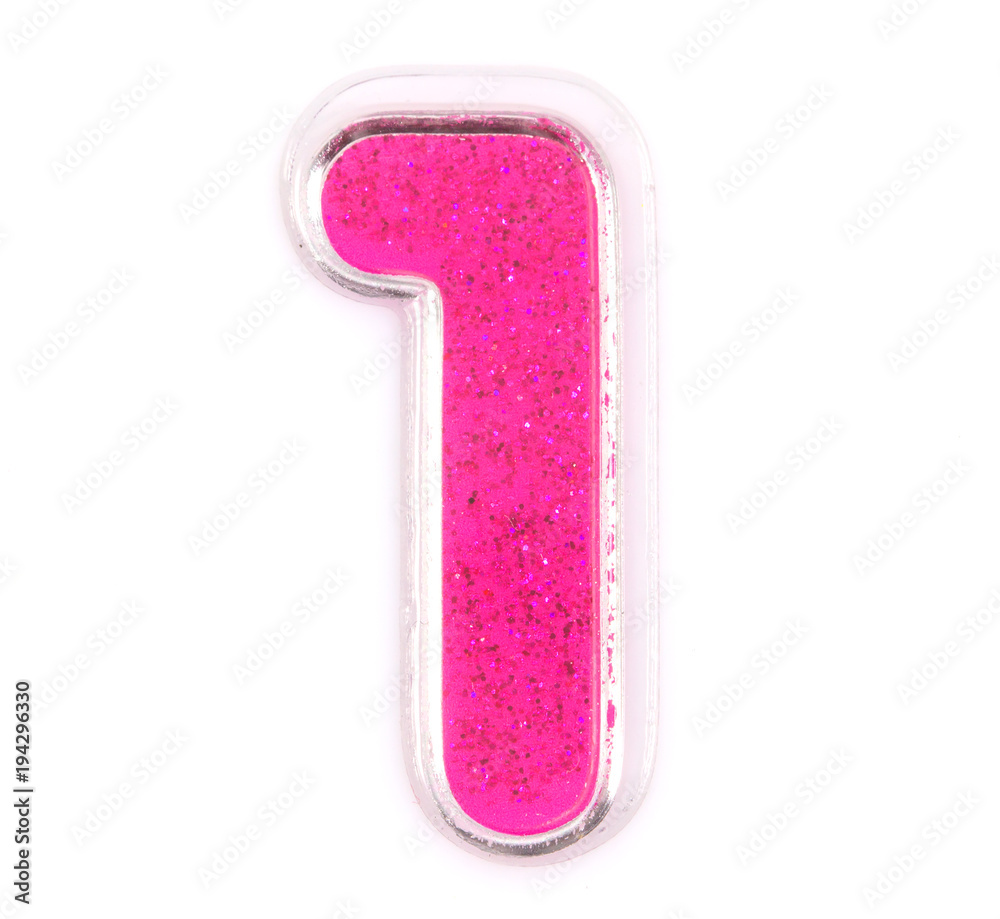 Letter number 1 symbol pink color on a white background, Pink number symbol. Letter number 1 symbol pink color on a white background, Pink number symbol.