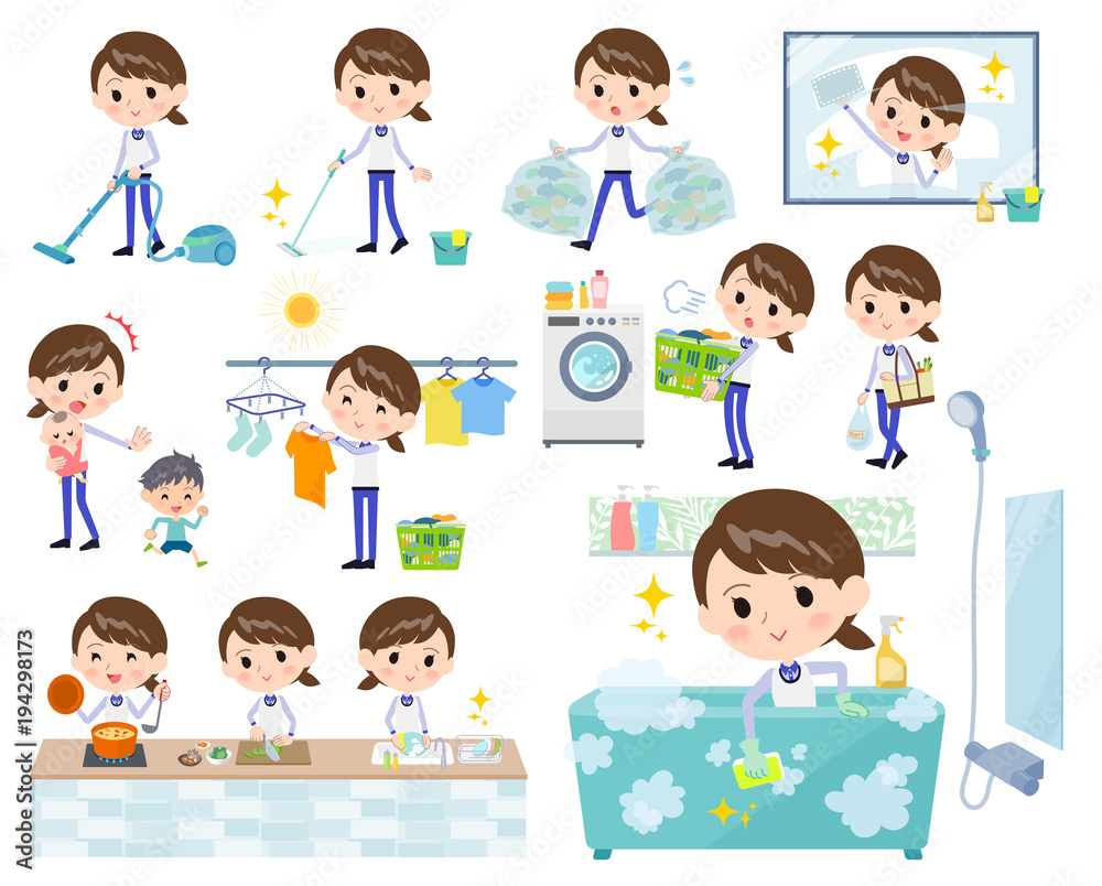 Store staff Blue uniform women_Housekeeping Store staff Blue uniform women_Housekeeping