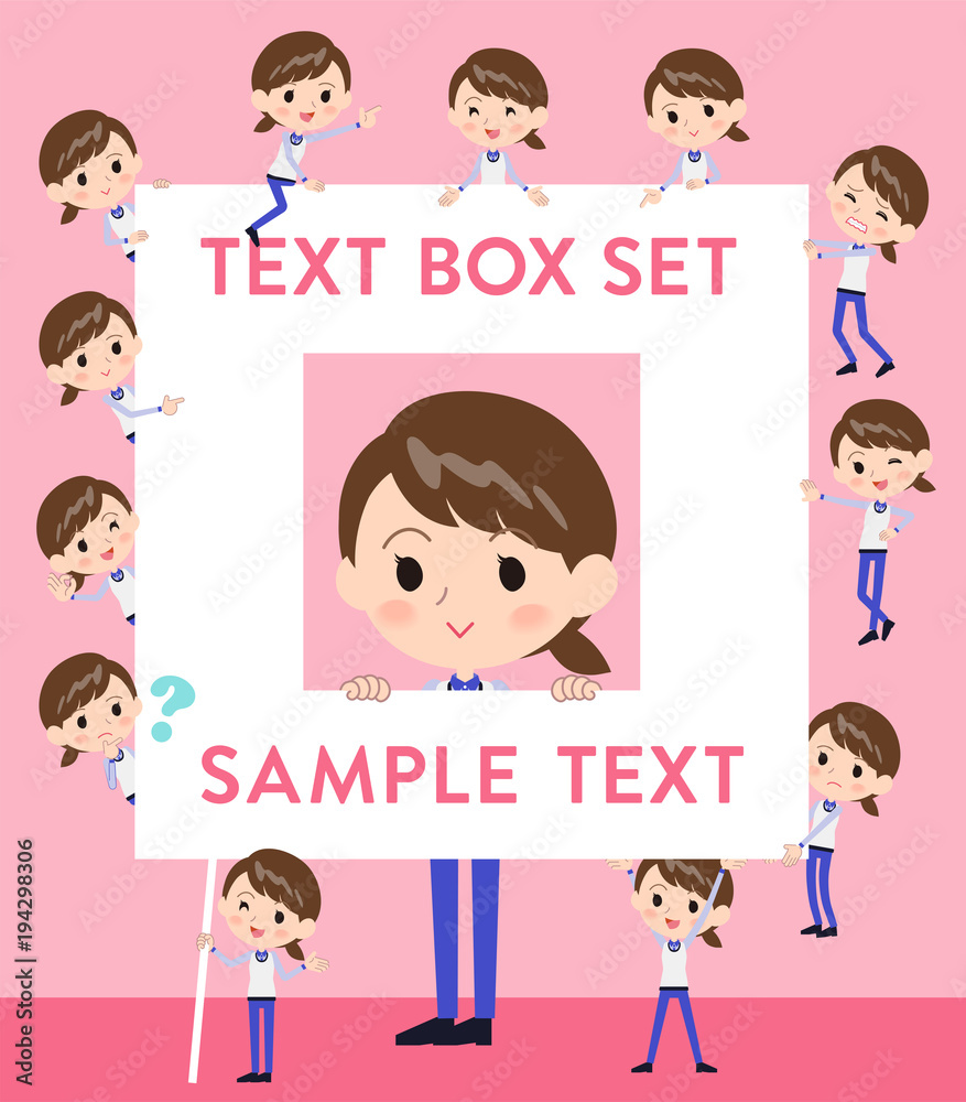 Store staff Blue uniform women_text box Store staff Blue uniform women_text box