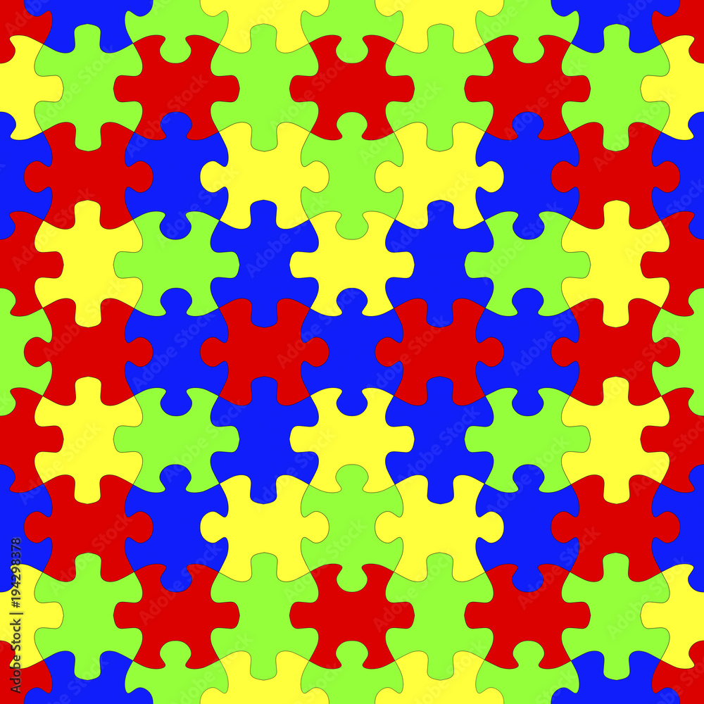 Seamless colorful symmetric jigsaw puzzles background, 3D illustration Seamless colorful symmetric jigsaw puzzles background, 3D illustration