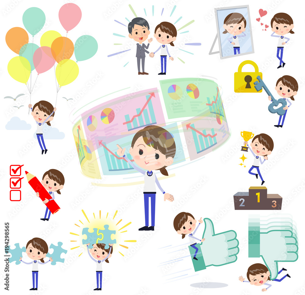 Store staff Blue uniform women_success & positive Store staff Blue uniform women_success & positive
