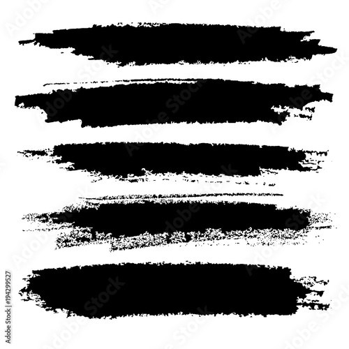 Black highlight stripes, banners drawn with markers. Stylish highlight elements for design. Vector banners chalk stroke