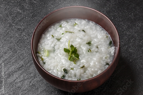 山菜粥　七草粥　Wild grass porridge Japanese food