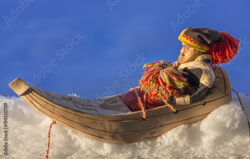 Foto the winter in swedish Lapland,tipical object lappish