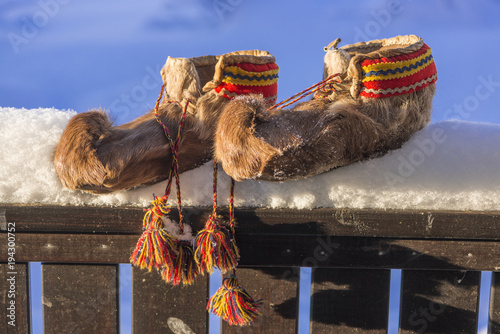 the winter in swedish Lapland,tipical object lappish photo