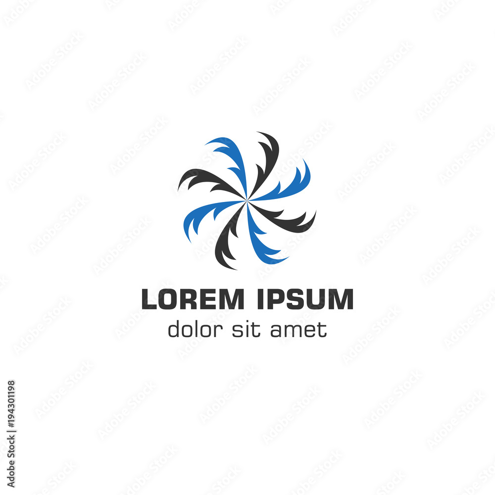 Creative air fan, Wind turbine, Air conditioning. Vector logo template Creative air fan, Wind turbine, Air conditioning. Vector logo template